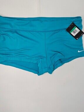 Nike Swim Womens Teal Blue Bikini Bottoms Boy Short Board Shorts Size XL NWT
